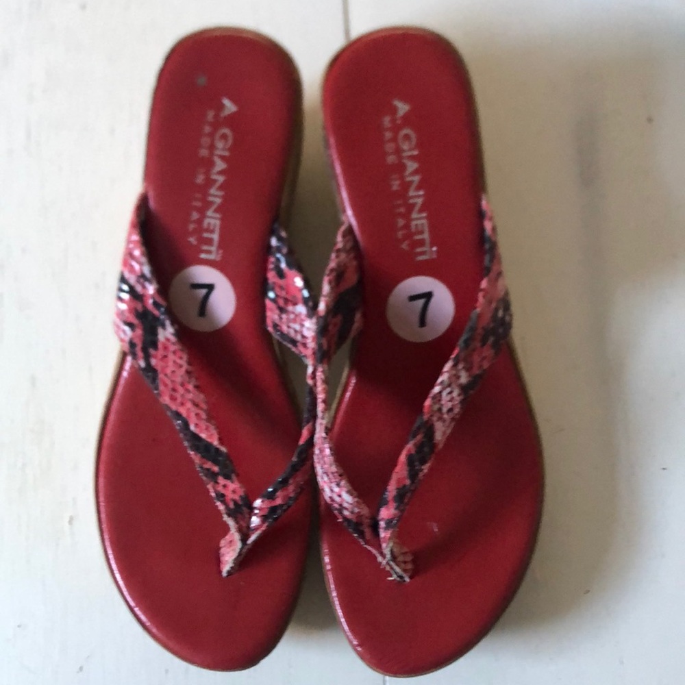 Sexy slide sandals worn once faux snakeskin!